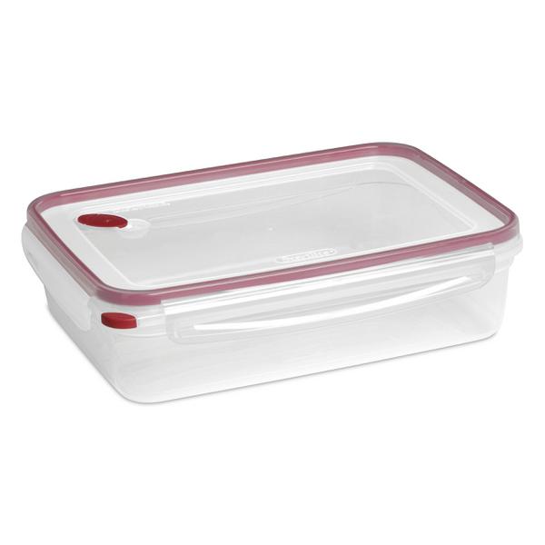 Sterilite 16 Cup Rectangle Ultra-Seal Food Storage Container, Red