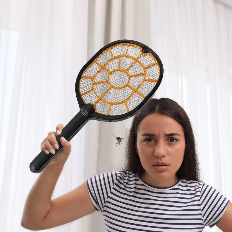 Black+Decker Bug Zapper Racket – Electric Fly Swatter for Gnats, Mosquitoes, & More