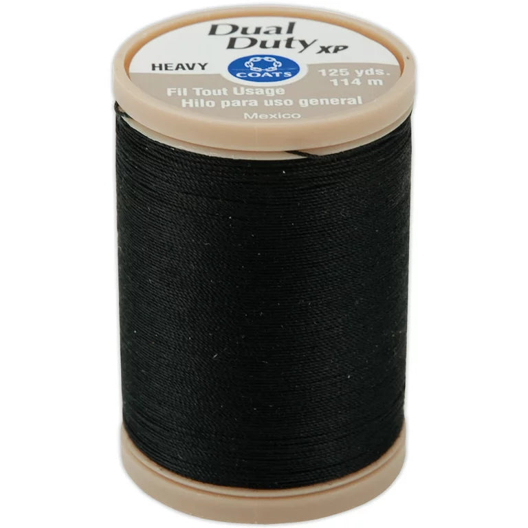 Coats & Clark Dual Duty XP Heavy, Black, 125 yards