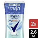 Degree Advanced Women's Antiperspirant Deodorant Stick Twin Pack Shower Clean, 2.6 oz