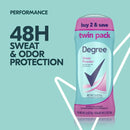 Degree Long Lasting Women's Antiperspirant Deodorant Stick Twin Pack, Sheer Powder, 2.6 oz