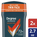 Degree Advanced Long Lasting Antiperspirant Deodorant Stick Twin Pack, Adventure, 2.7 oz