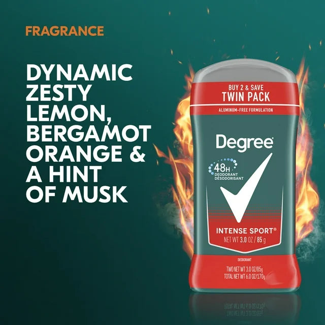 Degree Men Intense Sport 24H Deodorant, 3 oz, 2 count