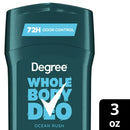 Degree Men Whole Body Deodorant Stick for Men Ocean Rush Scent Aluminum Free, 3 oz