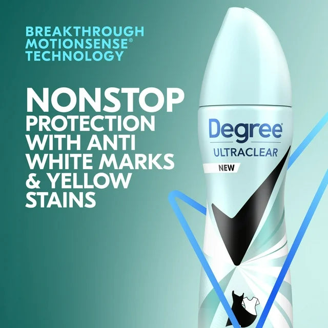 Degree Ultra Clear Long Lasting Antiperspirant Deodorant Dry Spray, Pure Rain, 3.8 oz