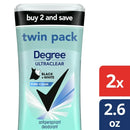 Degree Ultra Clear Long Lasting Women's Antiperspirant Deodorant Stick Twin Pack, Pure Clean, 2.6 oz