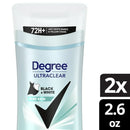 Degree Women UltraClear Pure Rain Antiperspirant Deodorant Stick Black+White, 2.6 oz Twin Pack