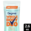 Degree Women Whole Body Deodorant Stick for Women Fresh Citrus Scent Aluminum Free, 2.6 oz