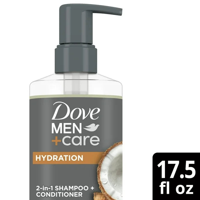 Dove Men+Care 2-in-1 Shampoo + Conditioner for Men Ginger & Coconut Oil, 17.5 oz