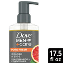Dove Men+Care 2-in-1 Shampoo + Conditioner for Men Pure Fresh Orange & Sage, 17.5 oz