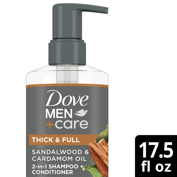 Dove Men+Care 2-in-1 Shampoo + Conditioner for Men Sandalwood & Cardamom Oil, 17.5 oz