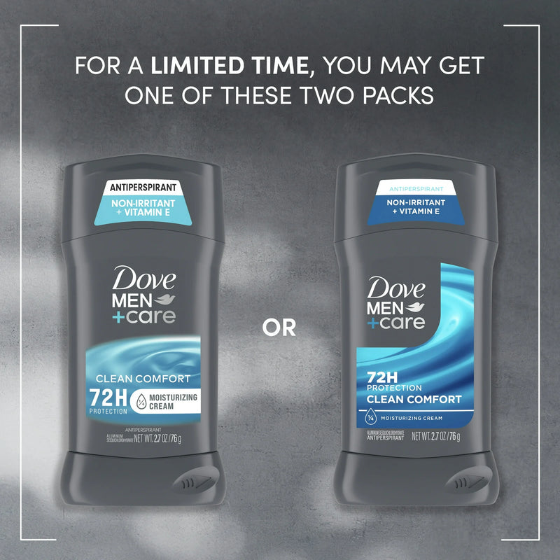 Dove Men+Care Antiperspirant Deodorant Stick for Men Clean Comfort with Moisturizing Cream, 2.7 oz