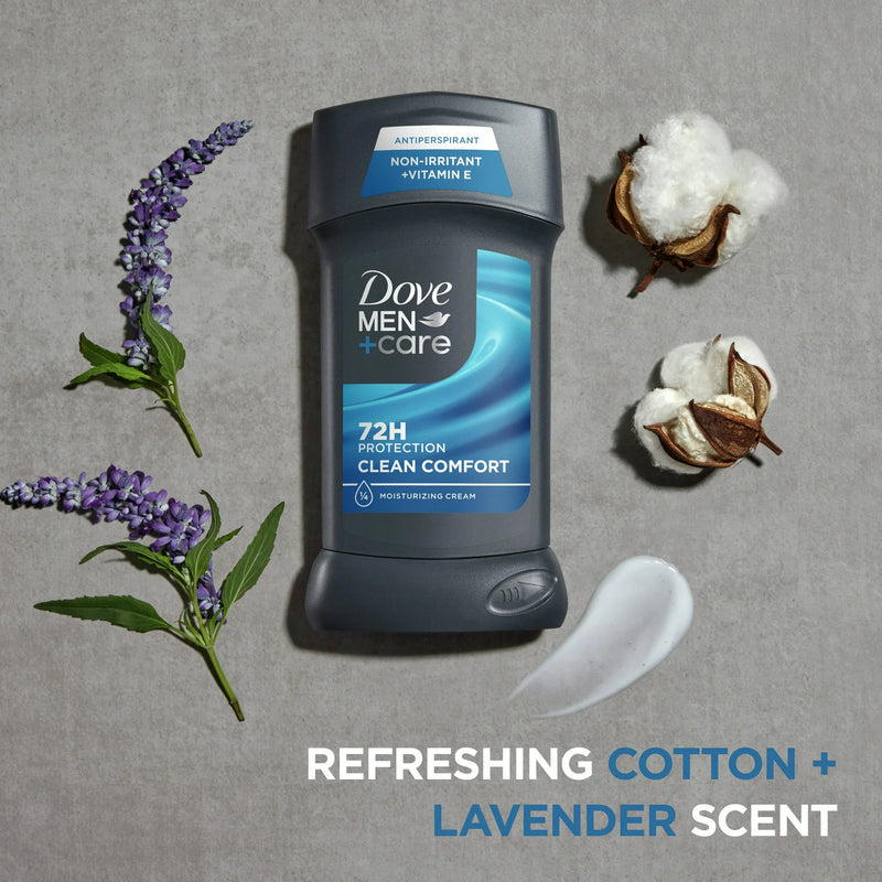 Dove Men+Care Antiperspirant Deodorant Stick for Men Clean Comfort with Moisturizing Cream, 2.7 oz