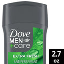 Dove Men+Care Antiperspirant Deodorant Stick for Men Extra Fresh with Moisturizing Cream Citrus Scent, 2.7 oz