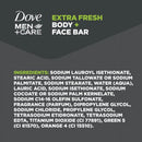 Dove Men+Care Body + Face Bar Invigorating Formula, Extra Fresh, 3.75 oz 4 Bars