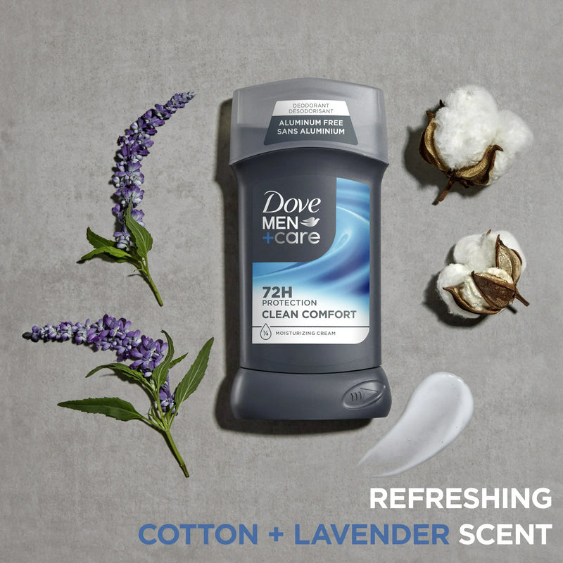 Dove Men+Care Deodorant Stick for Men Clean Comfort Aluminum Free with Moisturizing Cream, 3 oz