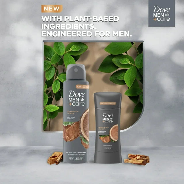 Dove Men+Care Dry Spray Antiperspirant Deodorant for Men Cedarwood + Tonka, 3.8 oz