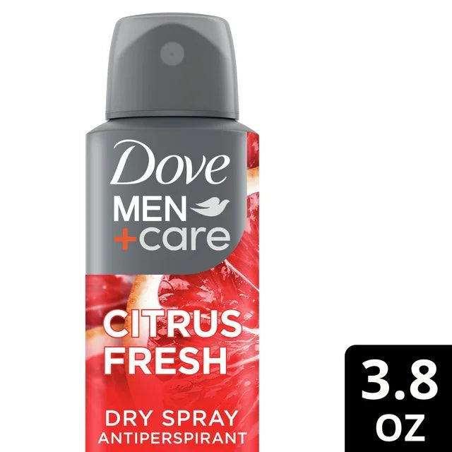 Dove Men+Care Dry Spray for Men Citrus Zest & Sage with a Plant-based Moisturizer, 3.8 oz