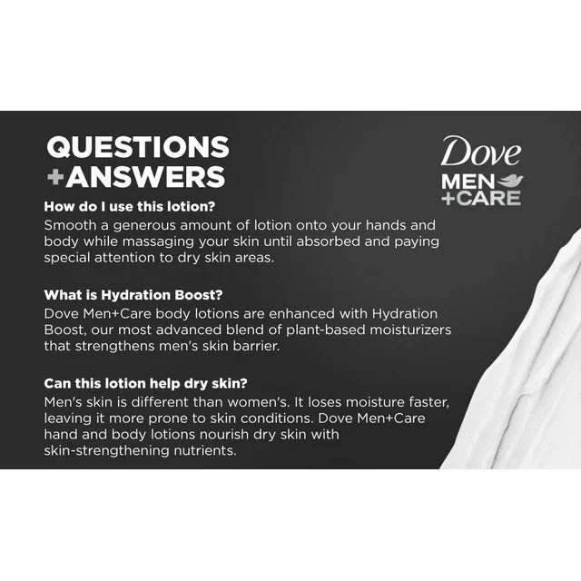 Dove Men+Care Everyday Skin Comfort Non Greasy Hand and Body Lotion, Light, 13.5 fl oz
