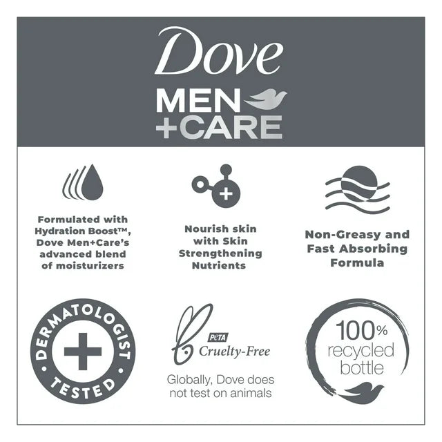 Dove Men+Care Everyday Skin Comfort Non Greasy Hand and Body Lotion, Light, 13.5 fl oz