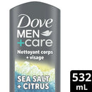 Dove Men+Care Exfoliating Body & Face Wash Sea Salt + Citrus, 18 oz