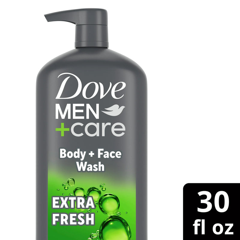 Dove Men+Care Extra Fresh Refreshing Hydrating Face and Body Wash, 30 fl oz