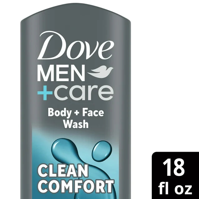 Dove Men+Care Hydrating Gentle Face & Body Wash for Men Clean Comfort All Skin, 18 oz