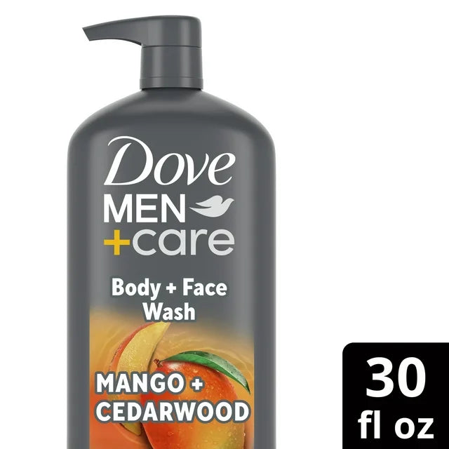 Dove Men+Care Nourishing Face & Body Wash for Men, Rejuvenating Mango + Cedarwood, 30 oz