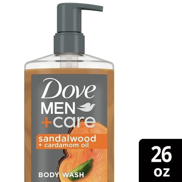 Dove Men+Care Plant-Based Body Wash Sandalwood + Cardamom Oil, 26 oz