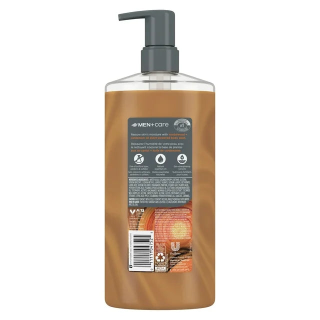 Dove Men+Care Plant-Based Body Wash Sandalwood + Cardamom Oil, 26 oz