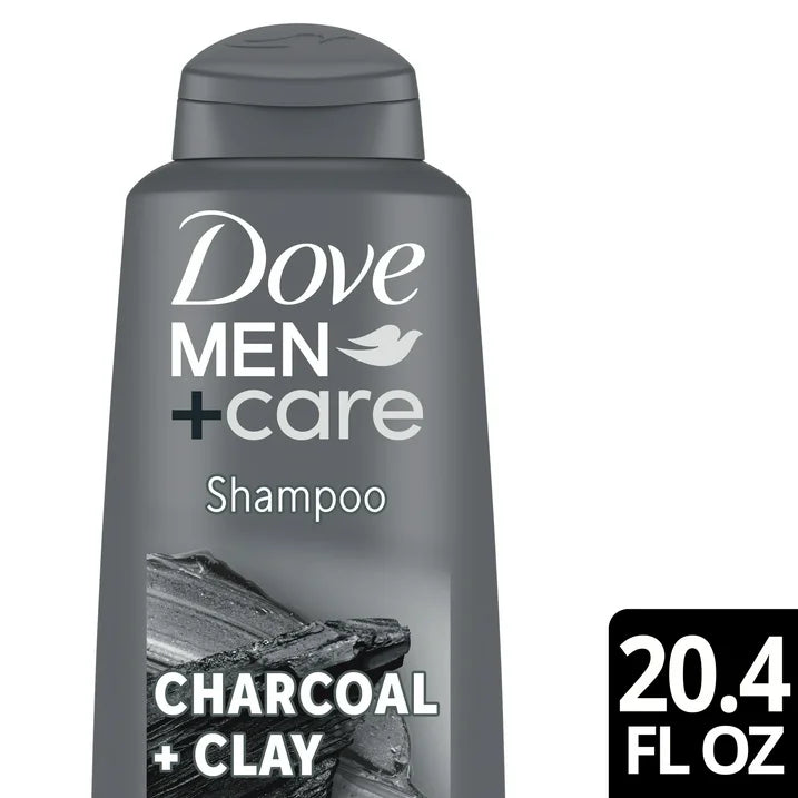 Dove Men+Care Purifying Daily Shampoo Charcoal and Clay Plant Based Cleanser, 20.4 oz
