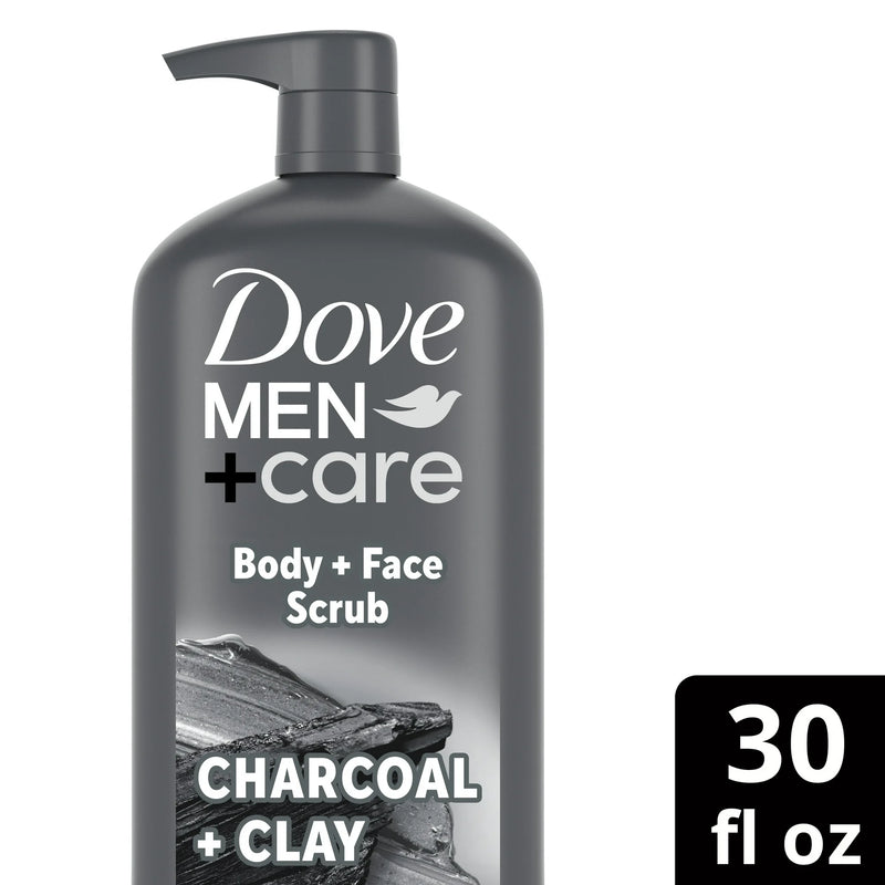 Dove Men+Care Purifying Hydrating Face & Body Wash for Men Charcoal & Clay, 30 oz