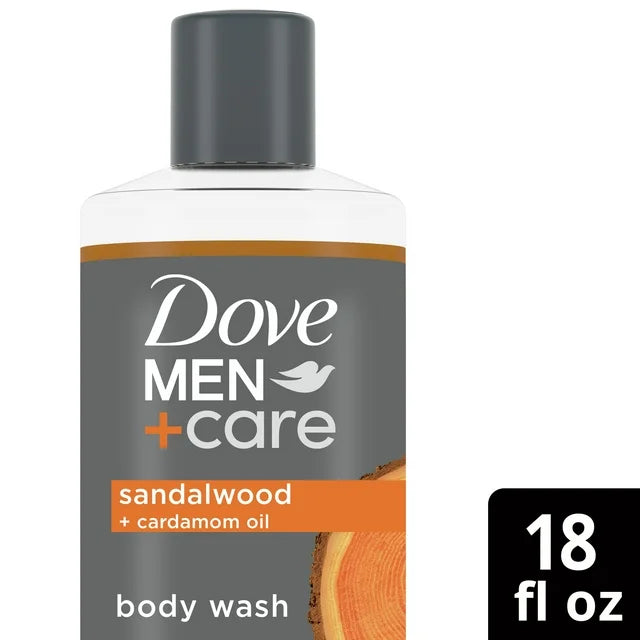 Dove Men+Care Restoring Liquid Body Wash for Men Sandalwood + Cardamom Oil, 18 oz