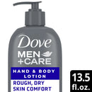 Dove Men+Care Skin Comfort Non Greasy Men's Hand & Body Lotion Dry Skin, Fresh, 13.5 oz