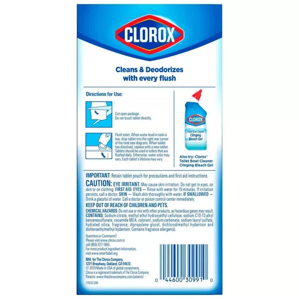 Clorox Rain Clean Scent Ultra Clean Toilet Tablets - 2.47oz/4ct