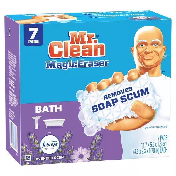 Mr. Clean Lavender Magic Eraser Bath Cleaning Pads with Durafoam - 7ct