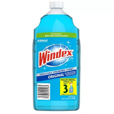 Windex Glass Cleaner Original Blue Refill Bottle 2L - 67.6oz