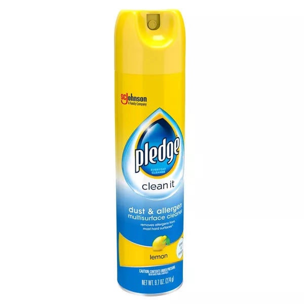 Pledge Lemon Aerosol Dust & Allergen Multisurface Cleaner - 9.7oz