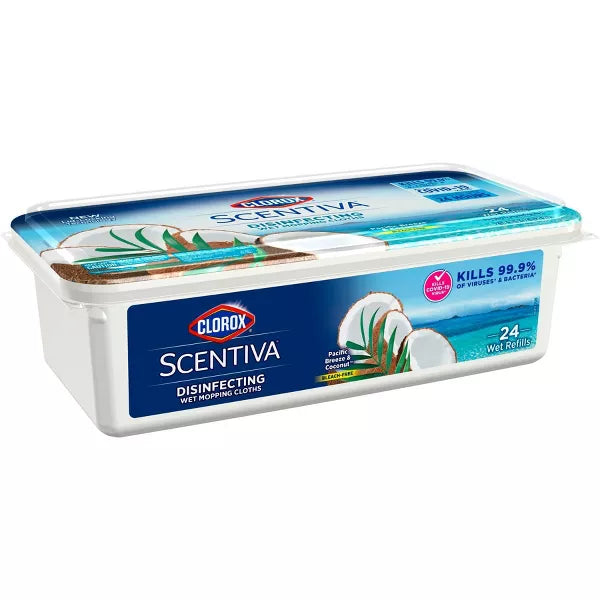 Clorox Scentiva Disinfecting Wet Mopping Cloths - Pacific Breeze & Coconut - 24ct