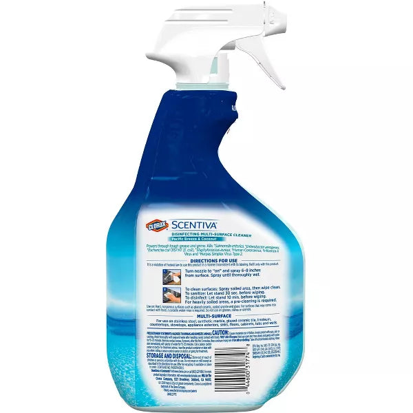 Clorox Pacific Breeze & Coconut Scentiva Multi Surface Cleaner Spray Bottle Bleach Free - 32oz