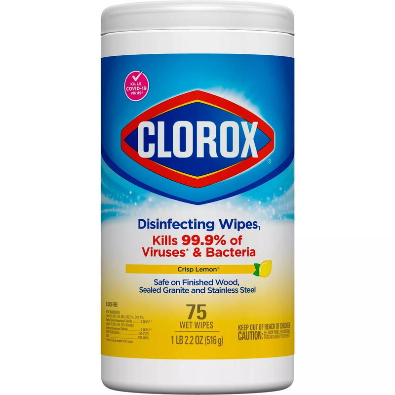 Clorox Crisp Lemon Disinfecting Wipes Bleach Free Cleaning Wipes 75 Count