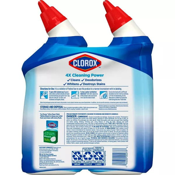 Clorox Rain Clean Toilet Bowl Cleaner with Bleach - 24oz/2ct