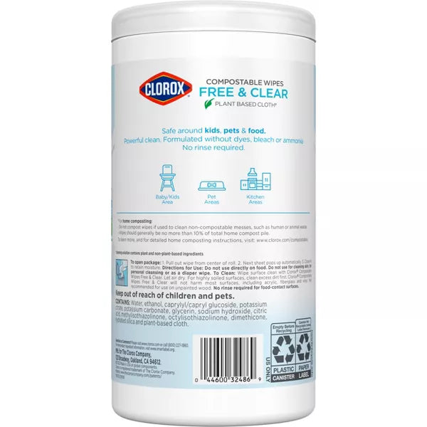 Clorox Free & Clear Wipes - 75ct