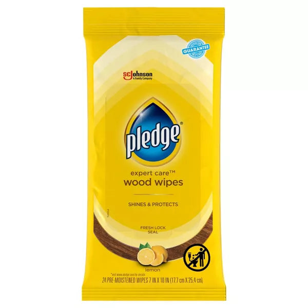 Pledge Lemon Enhancing Wipes - 24ct