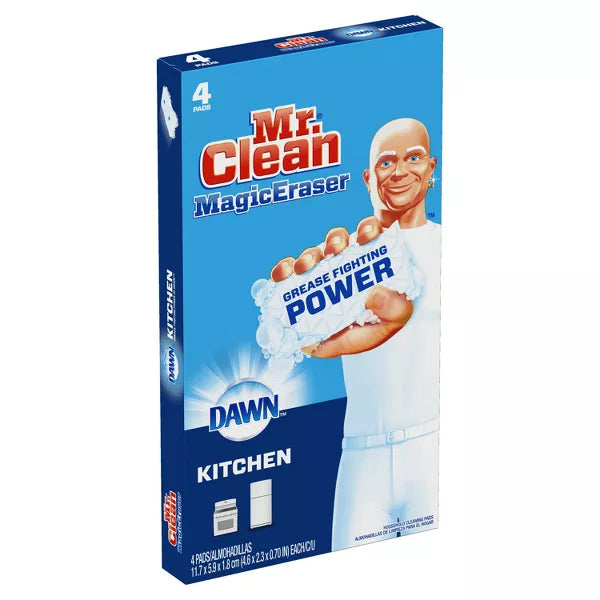 Mr. Clean Magic Eraser Kitchen with Dawn, Cleaning Pads with Durafoam - 4ct