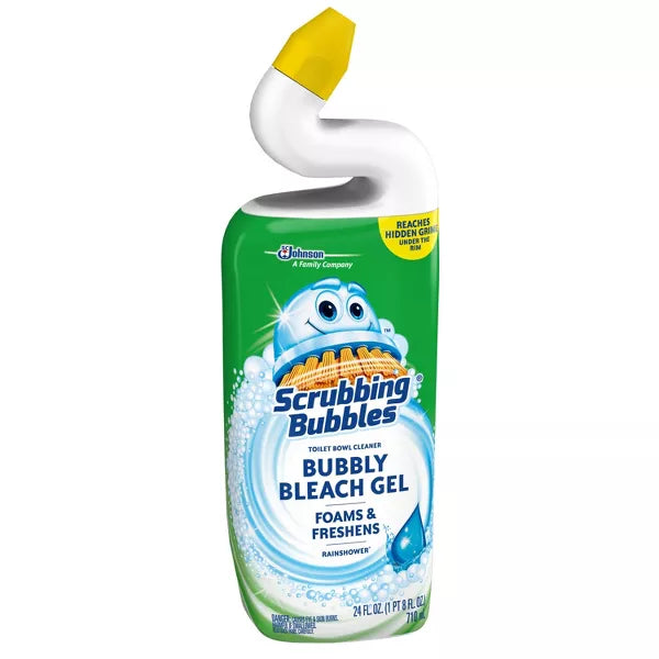 Scrubbing Bubbles Rainshower Scent Bubbly Bleach Gel Toilet Bowl Cleaner - 24oz