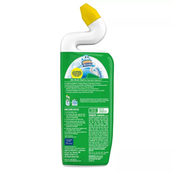 Scrubbing Bubbles Rainshower Scent Bubbly Bleach Gel Toilet Bowl Cleaner - 24oz