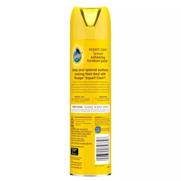 Pledge Lemon Enhancing Polish Spray - 9.7oz