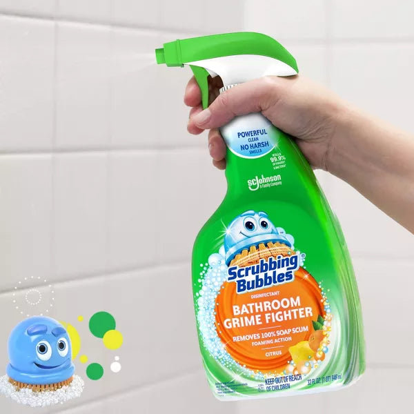 Scrubbing Bubbles Citrus Scent Bathroom Grime Fighter Bathroom Cleaner Spray - 32oz