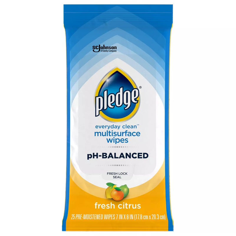 Pledge Fresh Citrus Multisurface Cleaning Wipes - 25ct